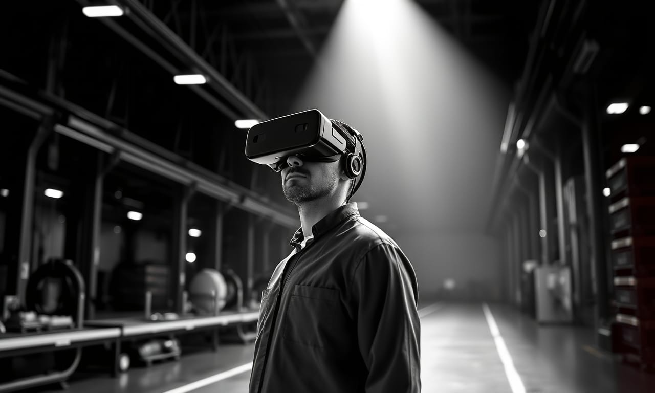 XR worker on factory floor